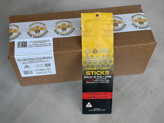 Wholesale Wildflower Honey Sticks- Delta 9 + CBD | 30mg per Stick (10 Pack)