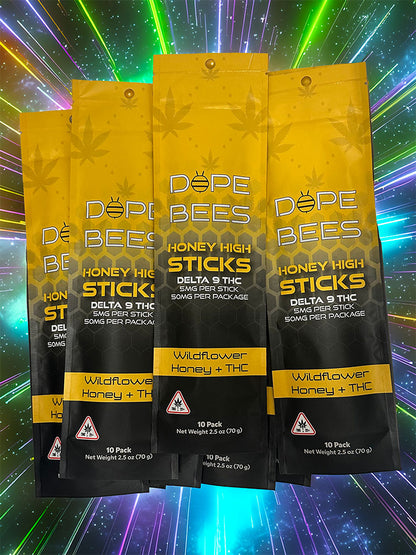 Honey High- Delta 9 Wildflower Honey Sticks| 5mg per Stick